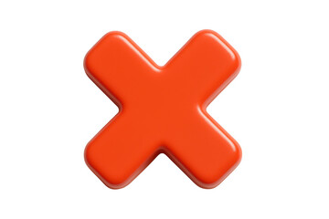 The red X is a symbol of disapproval or rejection. isolated-3d-on-transparent-background