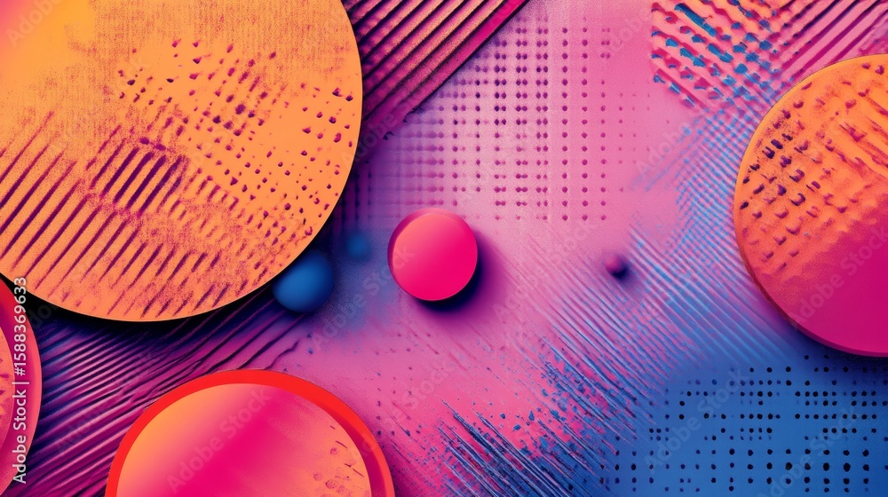 Poster dynamic composition of vibrant geometric shapes creating a modern background