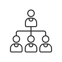 Organizational Chart Icon, Team Hierarchy and Management Structure