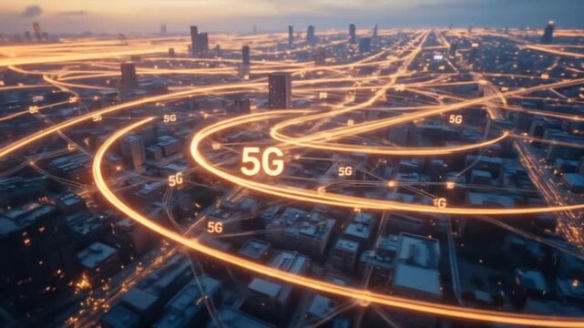 5G Network Connectivity Over Digital Urban Expressway Representing Speed and Innovation