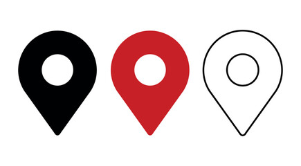 Set of map pin location icons. Modern map markers .Vector illustration on a white background.
