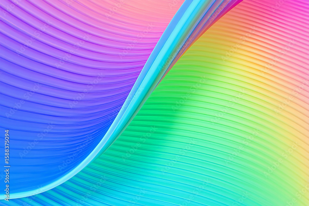 Poster abstract rainbow waves with smooth curved lines and gradient colors