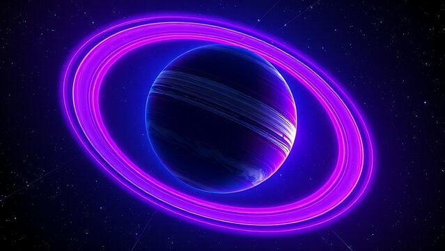 A colorful planet with glowing rings floating in deep space, evoking cosmic wonder and mystery.