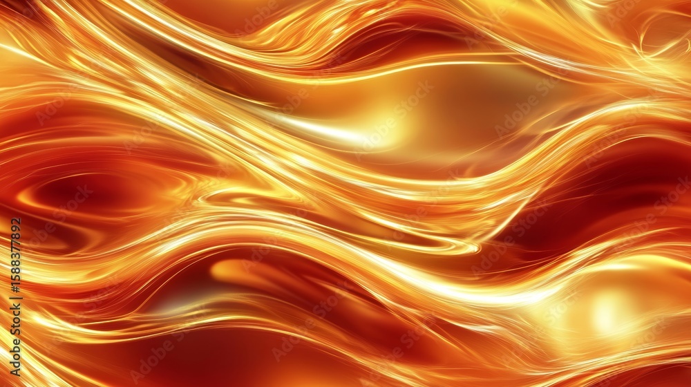 Poster abstract golden waves background with smooth glowing lines design