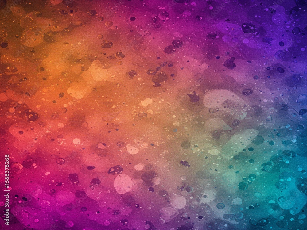 Poster abstract colorful watercolor texture: vibrant gradient background with splashes and speckles.