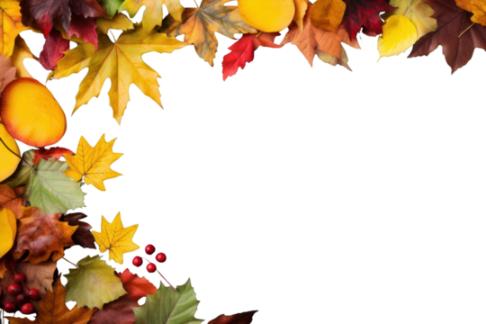 PNG Frame Of Autumn autumn leaves plant. - Powered by Adobe