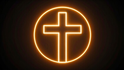 Obraz premium Radiant Geometric Cross, A Modern Abstract Symbol of Faith and Spirituality