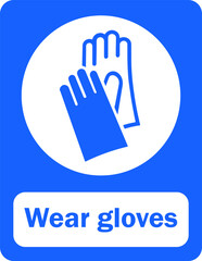 wear gloves sign design for templates.