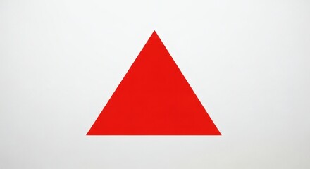 Vibrant Red Triangle: A solitary vibrant red triangle, rendered in a geometric composition, centers itself on a soft, neutral background. It's an intriguing study in minimalist design.