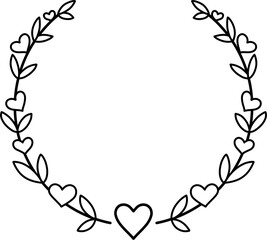 하트 화관 흑백