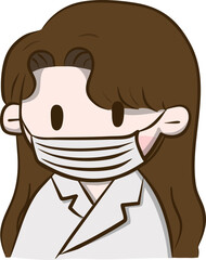 마스크 쓴 여자의사