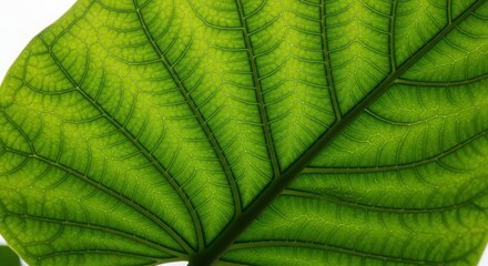 Close-up of Vibrant Green Leaf Veins