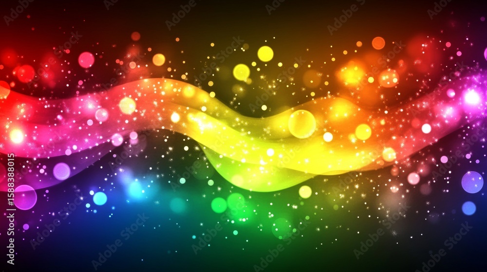 Poster dynamic colorful light streaks and bokeh effect for vibrant backgrounds