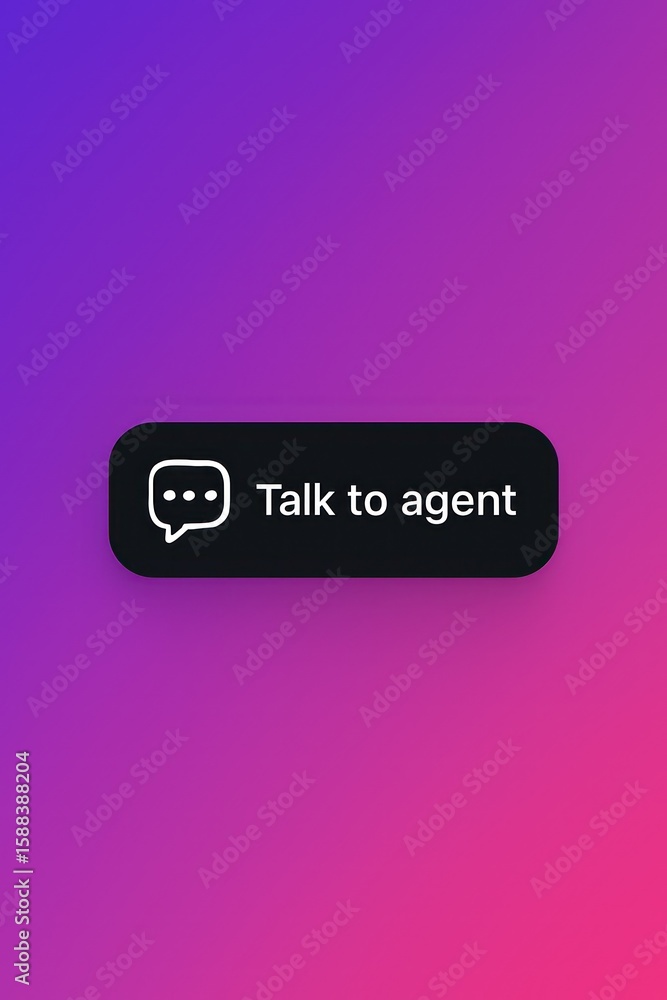 Poster a digital interface with interactive button allows user to talk to agent. the button design a speech