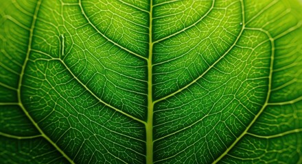 Macro View of a Vibrant Green Leaf