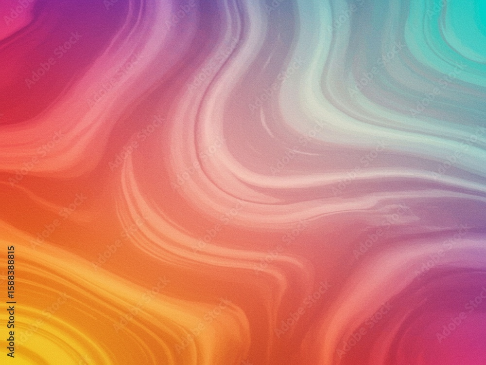 Poster fluid gradient of vibrant colors creates a swirling abstract background design with flowing, dreamli