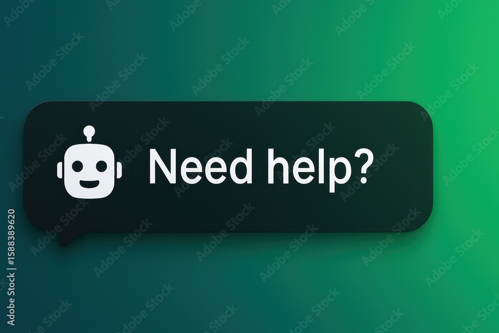 Aufkleber a virtual assistant provides digital support in a world of artificial intelligence, depicted with a 