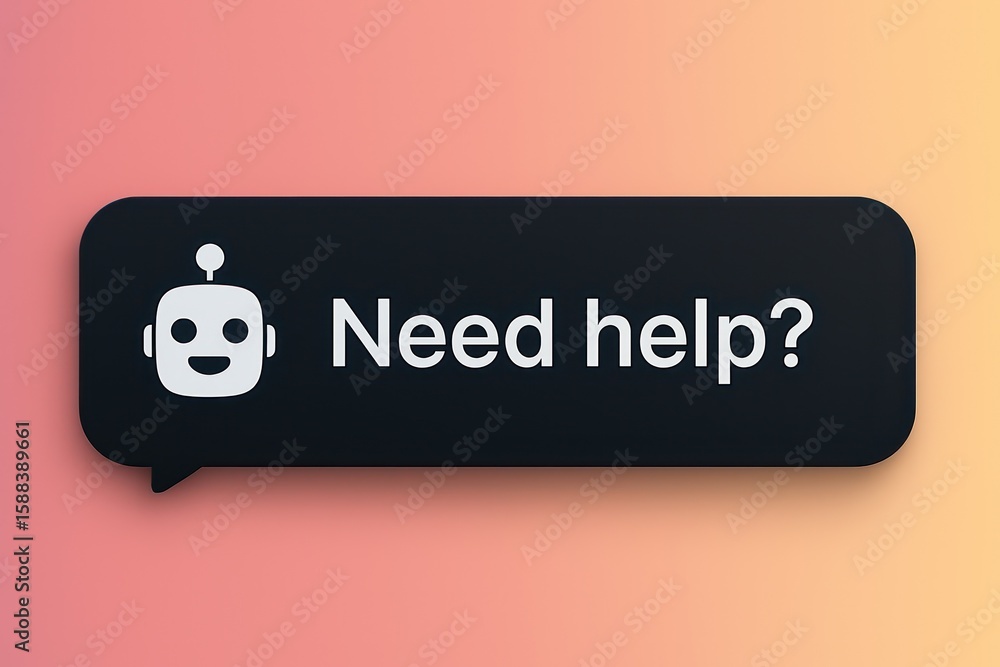 Fototapete a digital assistant robot offers help and support. the image is rendered in a modern style, set agai