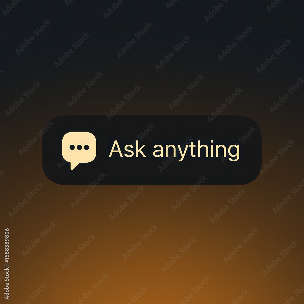 Poster a simple design for the question that anyone can ask questions to. customer support service, dark gr