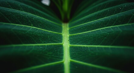 Close-up of a large, textured green leaf