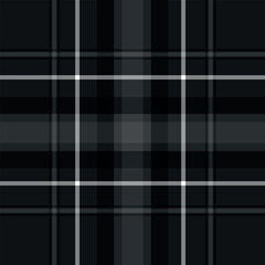 A classic tartan pattern in shades of black and white, perfect for fabric, wallpaper, or digital design projects.