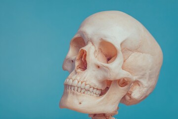 Study of human anatomy highlights the intricate details of a skull model