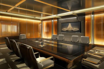 Corporate meeting room design modern office interior space luxurious environment professional viewpoint collaboration concept