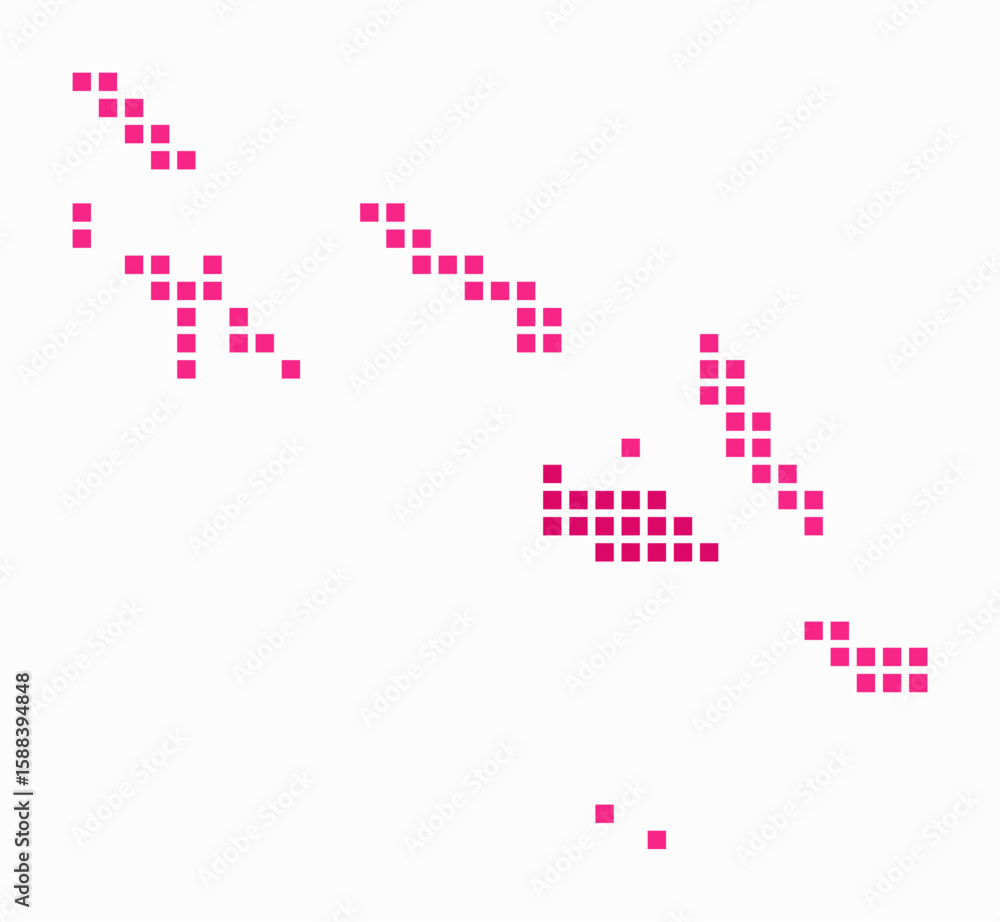 Aufkleber solomon islands dotted map. digital style map of the country on white background. solomon islands sh