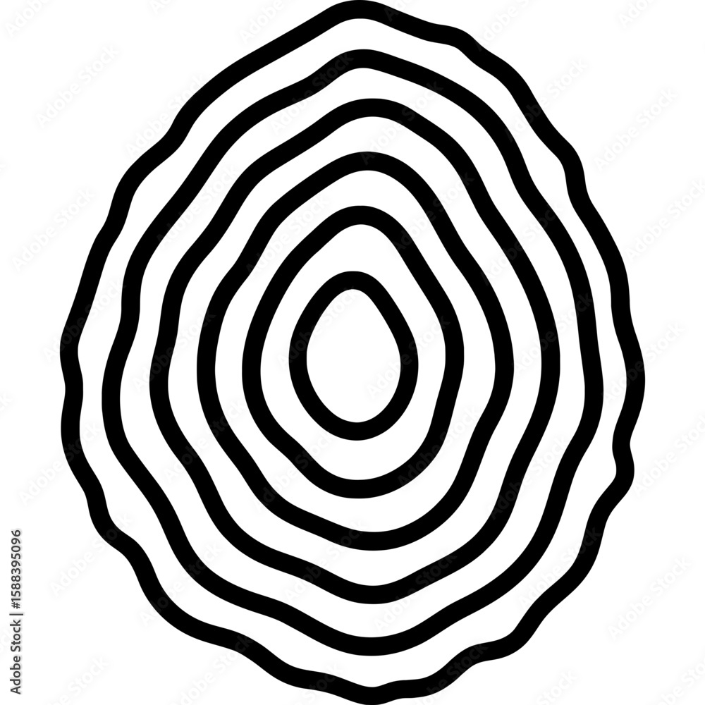 Poster agate slice with banded layers outline vector