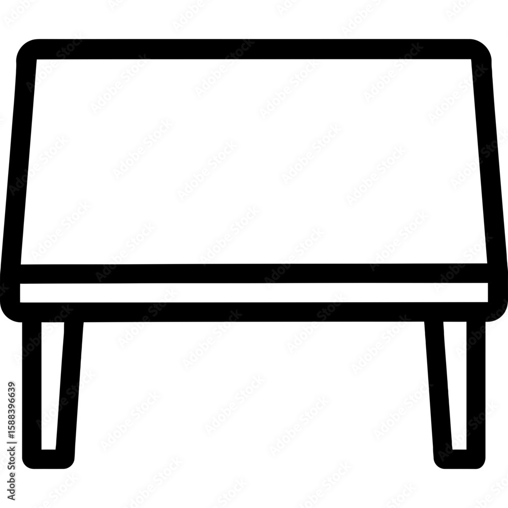 Poster simple top view table outline icon vector