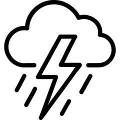 Stormy weather outline icon vector