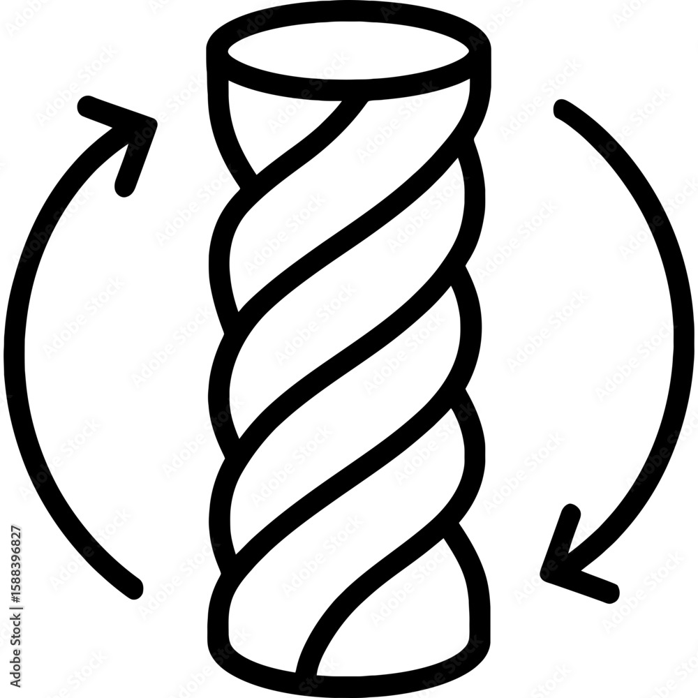 Poster twist rotation force outline icon vector
