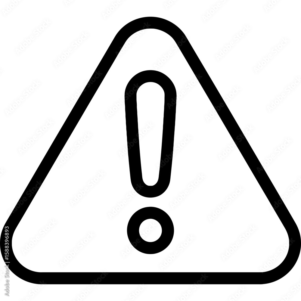 Poster warning caution triangle outline icon vector