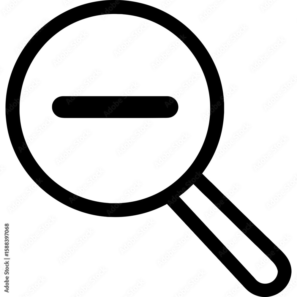Poster zoom out action outline icon vector