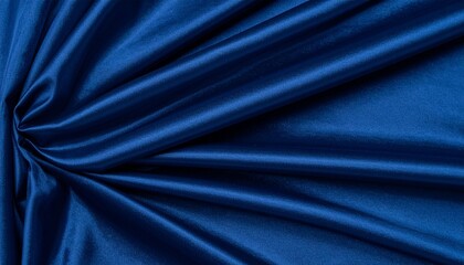 Fototapeta premium Royal Blue Satin Fabric Texture with Glossy Folds