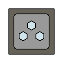 socket lineal color line icon with white background vector stock illustration