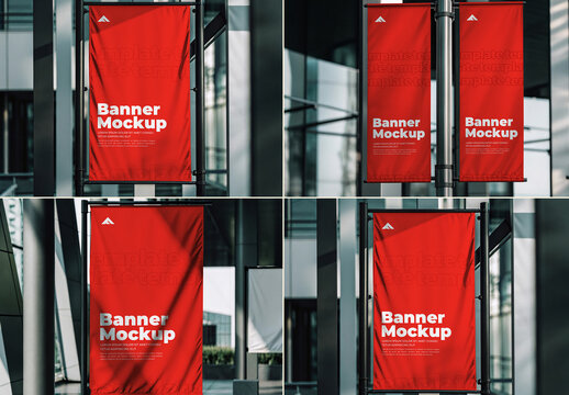 Event Hanging Vertical Banner Mockup