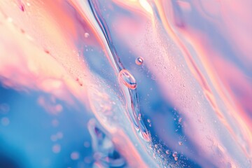 Captivating water droplets reflecting colors abstract art studio environment close-up view aesthetic concept