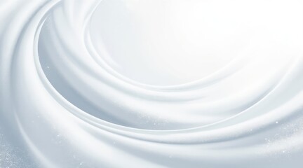 Obraz premium Abstract flowing white fabric with subtle sparkles isolated on white background