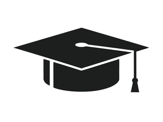 Black Mortarboard Hat Silhouette Clipart