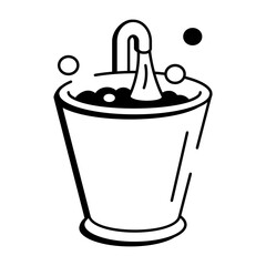 A drawing style icon depicting tap water

