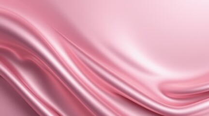 Obraz premium Elegant pink silk fabric draping with soft folds isolated on white background