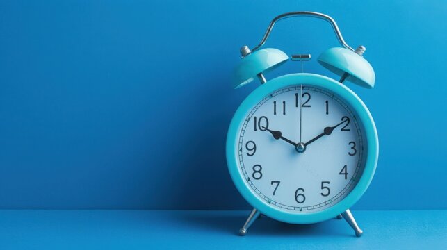 "Modern Digital Clock on Blue Background"

