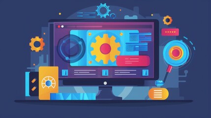 "System Software Update and Upgrade Progress Concept Illustration"

