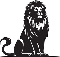 Fototapeta premium Sitting Lion Vector Silhouette – Clean Outline