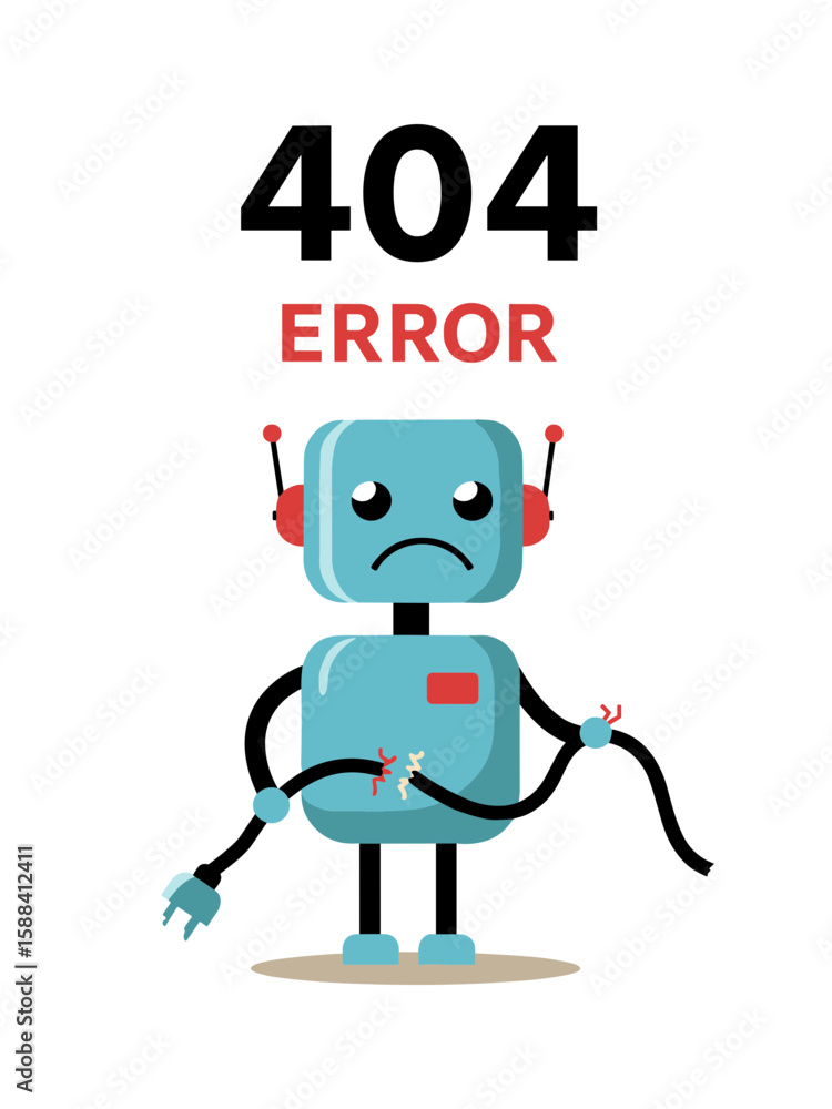 Poster sad robot with a 