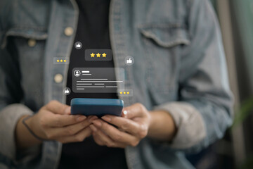 Mobile Star Rating Review and Like Feedback Interface