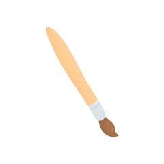 Wooden Art Brush. Artist Tool. Color Change Concept. Coloring Symbol