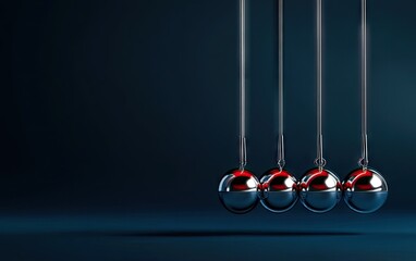 A display of newton's cradle.