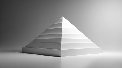 White pyramid shape with layered steps.